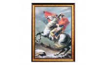 ภาพสีน้ำมัน-กรอบรูปไม้พลาสติกสีทอง ภาพวาดผู้ชายขี่ม้าขาว